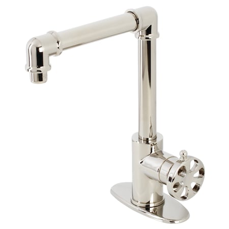 Kingston Brass KSD144RXPN Single-Handle Bathroom Faucet with Push Pop-Up, Polished Nickel KSD144RXPN